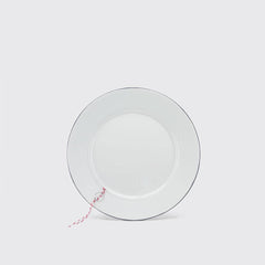 White Enamel Steel Plates - set of 4