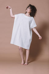 HAND LOOMED COTTON TUNIC - WHITE