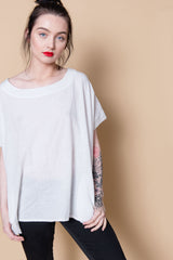 HAND LOOMED COTTON TOP - WHITE