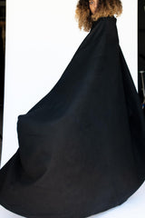 CASHMERE MANTLE OVERCOAT BLACK COLOR